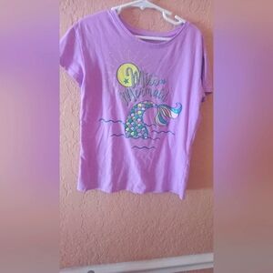 Garanimals 365 girls Miss Mermaid glitter  short sleeved shirt size 8